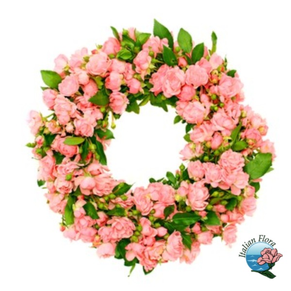 d39b3757-1393-4c64-ba63-7c6e7b260a6a Corona funebre di fiori rosa